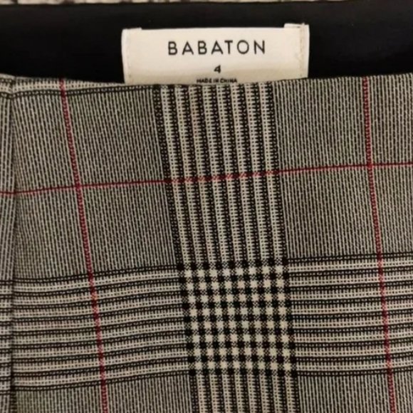 Aritzia * Babaton Checkered Plaid Straight Skirt - Picture 4 of 4